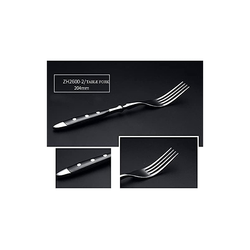 HOMECHAN 20-Piece Vintage Silverware Set with Black Bakelite Handles -