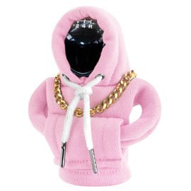 Shift Knob Hoodie for Car, Gear Stick Hoodie, Gear Stick Cover, Gear Shift Knob Cover with Necklace, Universal Car Decorations, Auto Interior Accessories for Most Vehicles (Pink)