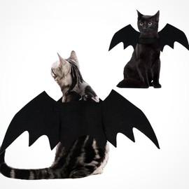 Vavious - Disfraces de Halloween para perros y gatos, alas de murciélago, negro, talla M