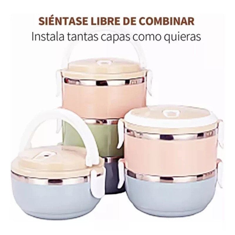 Tenswall Toper Termico De 3 Pisos Lunch Box Fiambrera Escuela