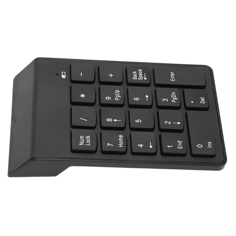 Wireless Number Pad 2.4G Receiver Black 18 Concave Keys Battery