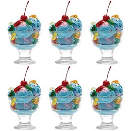 Vikko Dessert Bowls, 7 Ounce Ice Cream Sundae Bowls, Set of 6 Footed Dessert Cup For Ices, Pudding, Fruit, and More, Dishwasher Safe