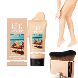 Leg Makeup Waterproof No Transfer Vein Cover up Make Up Cream With Brush Bundle, Lightweight Long Lasting Leg Makeup Full Coverage Body Concealer Tattoo Cover-Up