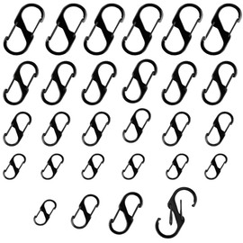 28 Pcs 4 Sizes Zipper Lock Clip Small Keychain Clip Backpack Lock Carabiner Clip Luggage Clip Micro Lock for Locking Travel Hiking Fishing Camping Outdoor Deterrent Anti Theft Keeps Zippers Closed