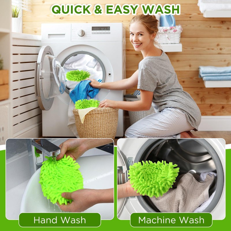Baderke 3 Pack Chenille Mop Heads Replacements Compatible with 1