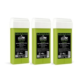 Aloe Vera Creme Wax Cartridge for Hair Removal - 100g Roll-On Depilatory Wax by Eternal Beauty | For All Skin & Hair Types | Vegan, Easy to Use, Professional Waxing Refill for Wax Heater Pack of 3