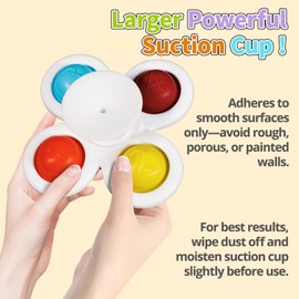 ALASOU 3PCS Pop Suction Cup Spinner Toys for 1 Year Old Boy Girl|Novelty Spinning Tops Toddler Stocking Stuffers|Baby Bath Toy for Kids Ages 1-3|1 Year Old Boy Christmas Birthday Gift for Infant