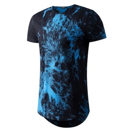 LETAOTAO Camisetas grandes y altas para hombre, teñido anudado, 100% algodón, extra largas, Azul Marino, XX-Large