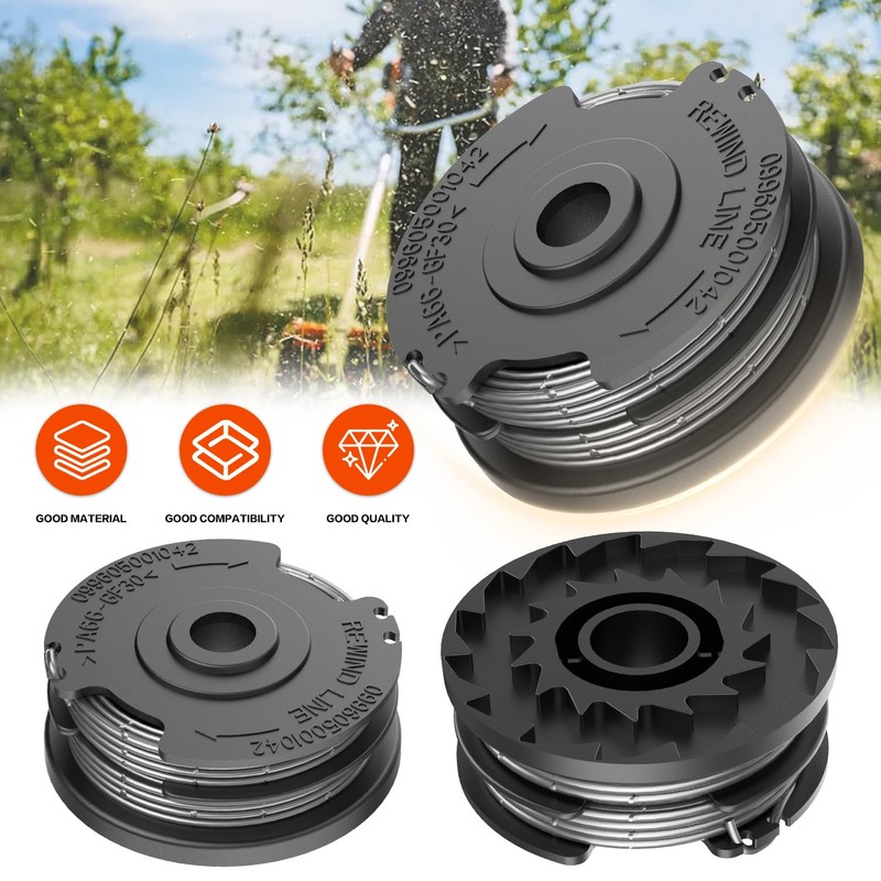 MAOZHOU Lawn Trimmer Thread Spool, 4 Pieces Diameter 1.6 mm