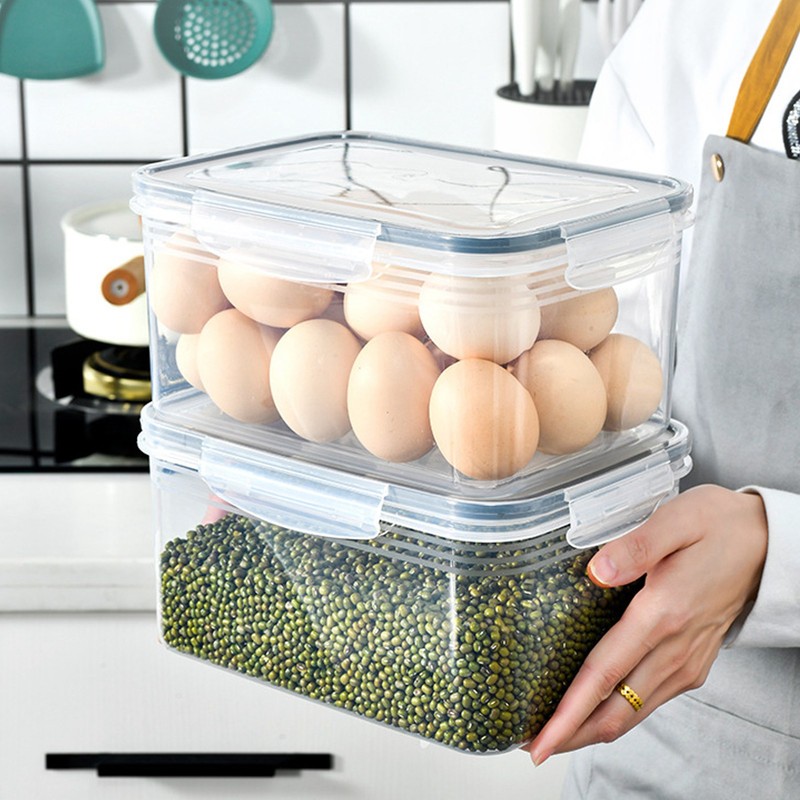 3pcs Drain Storage Basket Box Transparent Leakproof Food Storage Containers
