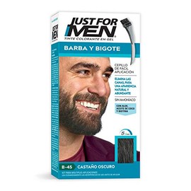 Just For Men Tinte Colorante en Gel para Barba y Bigote,Color Castaño Oscuro B45 ,Sin Amoníaco, Con Cepillo De Fácil Aplicación, 28.4g