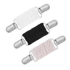 NYGHMY 3 Pieces Vintage Dress Cinch Clips Set – Non-Slip Adjustable Shawl, Sweater, Cardigan, Dress, and Shirt Brooches for Women, Includes Black, White, Grey