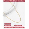 FOCALOOK Gold Chain Necklace Womens 1.4mm Rolo Cable Chain 14K