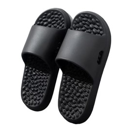 Summer Slipper Foot Massage Slipper Shower Slipper Non-Slip Quick Drying (Black,7.5)