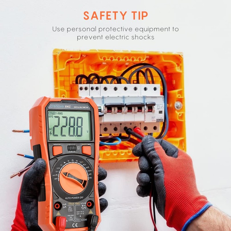 Crenova Digital Multimeter, 6000 Counts Multi Testers, Auto-Ranging TRMS Voltmeter