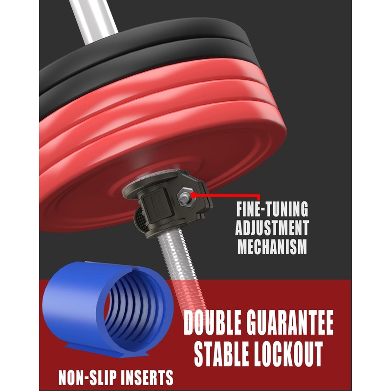 ZY-HUAN Barbell Clips 1 inch I Multi-Size Adjustable Weight ClipsIBarbell