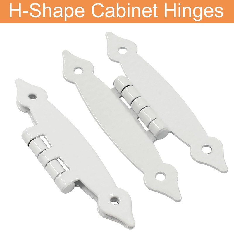 Kyuionty 12 Pack H-Shape Cabinet Hinges, Hammercraft Flush Door Hinge