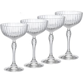 Bormioli Rocco America '20s 7.5 oz. Cocktail Coupe Glasses, Clear, Set of 4