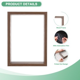 M METERXITY Dried Flower Frame, 5 x 7 Inch Wooden Dried Flower Photo Frame Double Acrylic Floating Frame for Tabletop/DIY/Handicrafts, Dried Flower Display Stand [Coffee]