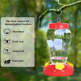 7CDXD Bebedero para Colibri,Comedero de Colibríes,Comedero Colgante para Colibríes de Exterior,Colores Vibrantes Que Atraen Colibríe,para Decoración de Jardines,Capacidad 480ml