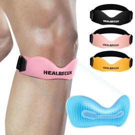 Healrecux Patella Tendon Bandage, Patella Bandage Patella Knee Support for Football, Basketball, Running, Tennis, Tendonitis, Volleyball and Squats, Patella Tendon Knee Support, Pink