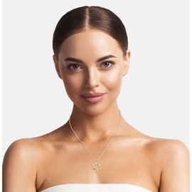 Sofia Milani - Women's Necklace 925 Silver - Flower Pendant, Gold