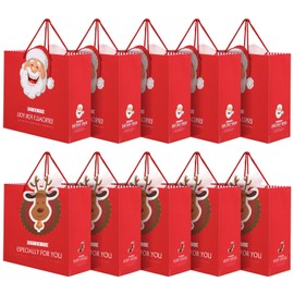 Xiuyer Christmas Gift Bags Christmas Bags Gift Bags with Handle for Filling Christmas Gift Bags Reusable Christmas Gift Bags (L)