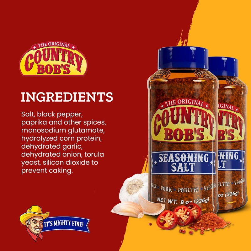 Country Bob's Original Seasoning Salt - Salty & Peppery Blend