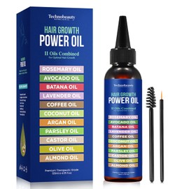 Technobeauty 11 in 1 Rosemary Oil With Black Castor, Batana, Lavender, Coffee, Coconut, Argan, Avocado, Olive, Almond & Parsley Seed, Infused for Ultimate Hair Growth & Care (Large 120 ml)