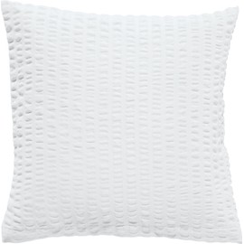 REDBEST Additional Cushion Cover, Cuddly Cushion Cover, Seersucker Plain Detroit, Soft, Quick Drying, Non-Iron, with Zip, White, Size 40 x 40 cm
