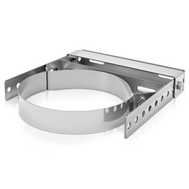 Zonon Silver 1 Pcs Adjustable Wall Bracket for Stove Pipe(8" Inner Ring), 304 Stainless Steel Chimney Pipe Support Bracket Chimney Fireplace Tube Holder Compatible with 6" Double Wall Stove Tube
