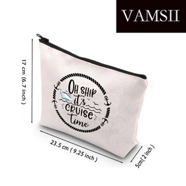 VAMSII Cruise Cosmetic Bag Cruise Time Family Cruise Beach Summer Trip Boat Trip Toiletry Bag Cruise Life（Oh Ship It's Cruise Time）