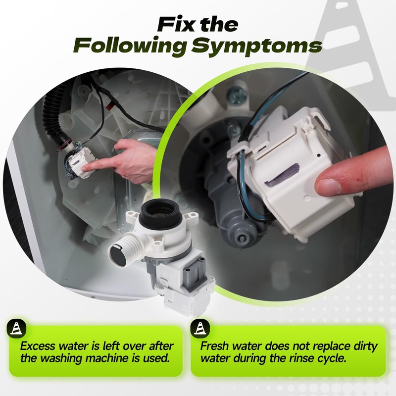 W11399437 W11259498 Washer Drain Pump Assembly Compatible with Whirlpool Maytag