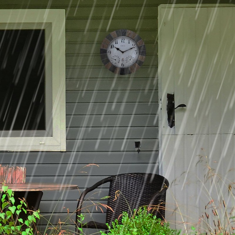 NEXTIME Aster Outside Weather Station Wall Clock