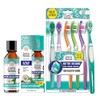 GuruNanda Coconut Oil Pulling with 7 Essential Oils and Vitamin D3, E, K2, Travel Size - 3 oz + Butter on Gums Toothbrush with Extra Soft Bristles, 8 ct
