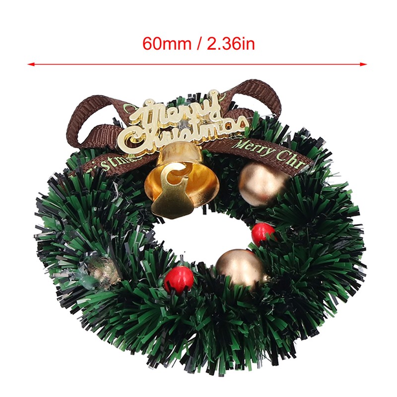 10Pcs Christmas Wreaths Miniature Scene Models Dollhouse Accessories for Above