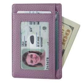 Travelambo Slim Wallet Front Pocket Minimalist Leather RFID Blocking Medium Size