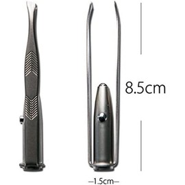 Silver Creative Led Light Eyelash Eyebrow Hair Removal Stainless Steel Make Up Tweezer and Practicality, Hair Removal Tweezers (8.8x0.8x1.6cm)