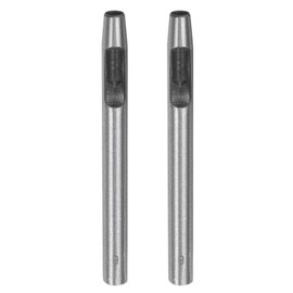 sourcing map 2pcs Hollow Punch for Leather 6mm Round Hole Punch Tool for Belt Puncher Carbon Steel Single Punch for Watch Belt Cut Leather Craft Rubber Paper Fabric Plastic Soft Material