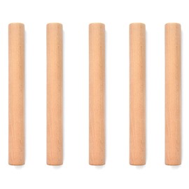 Wooden Rolling Pin, Beech Wood Rolling Pin, for Pizza, Pasta, Bread, Brown, Pack of 5