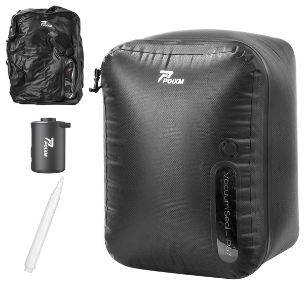 POIXM Vacuum Bags for Travel with Wireless Pump, 180° Open