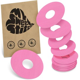 MySweetStitch - 10 x Freestyle Libre 3 plasters, round, ring patch, diameter 60 mm, inner diameter 20 mm, waterproof, breathable, skin-friendly, made in Germany, pink