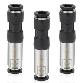 EFUTURETIME 3 x pneumatic check valve, 8 mm, compressed air connector, disposable pneumatic connector, stainless steel connectors for quick connection of air lines