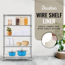 DUALSO Wire Shelf Liner Wire Rack Shelf Mat - Thick Wire Shelf Cover - Waterproof Plastic Shelf Liner, Metal Shelf Liner - Easy Use Wire Shelving Cover for Closet (Clear, 18" X 36" (Set of 4))