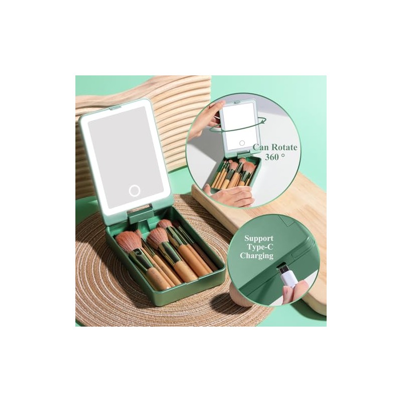BS-MALL Set de Brochas de Maquillaje de Viaje 14 Piezas
