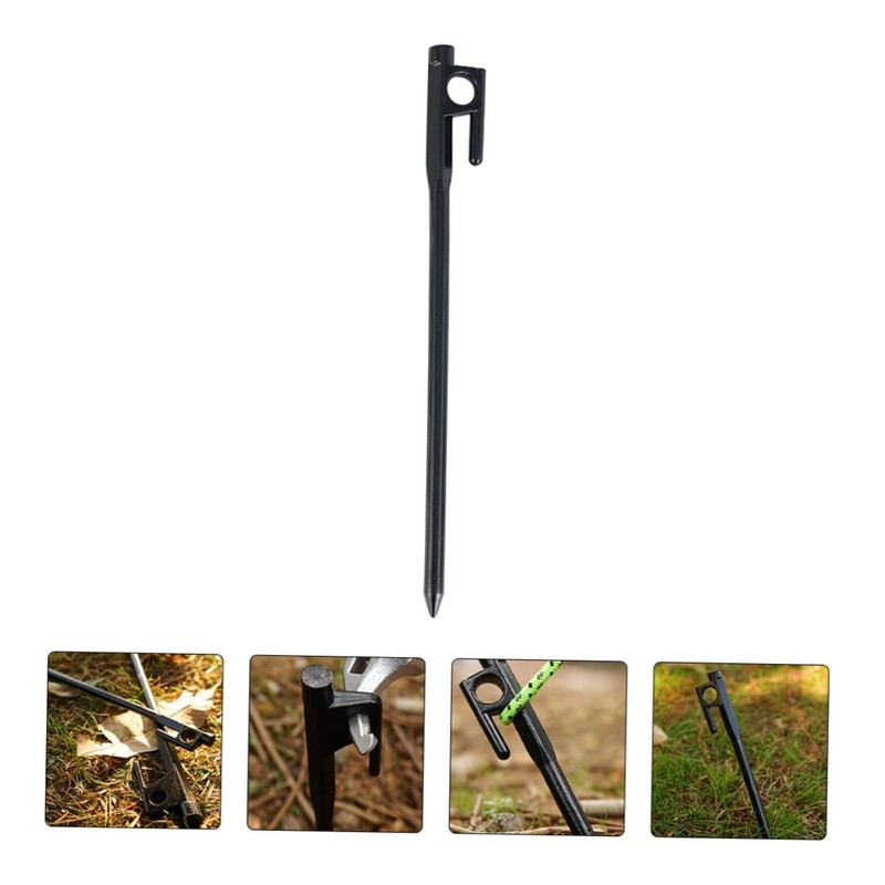 Outanaya 4pcs Iron Tent Pegs Ground Stakes for Camping Beach