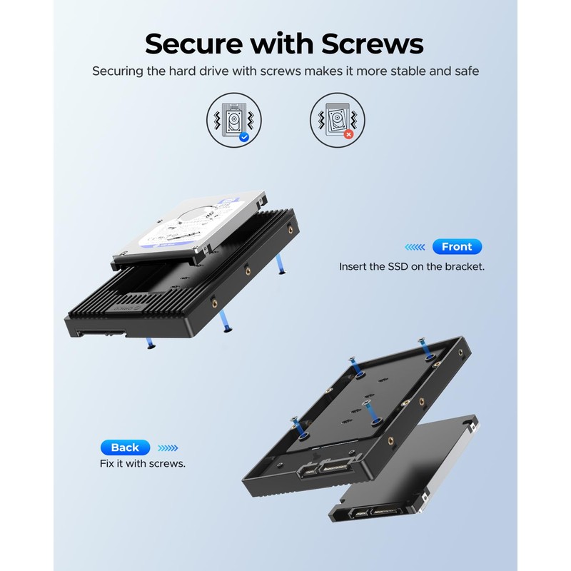 ORICO 2.5 3.5 Converter Mounter, 2.5" HDD/SSD to 3.5" Size