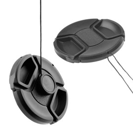 Lens Cap Bundle - 4 Snap-on Lens Caps for DSLR Cameras including Nikon, Canon, Sony - 4 Lens Cap Keepers / 1 CamKix Microfiber Cleaning Cloth included (55MM)