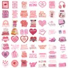 120pcs Bookish Pink Cartoon Stickers, Waterproof Reusable Reading Stickers