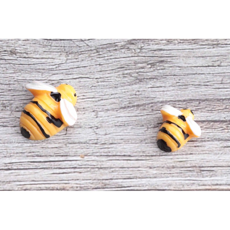 Ruwado 20 Pcs Resin Bee Flatback Embellishment Tiny Decorative Cute